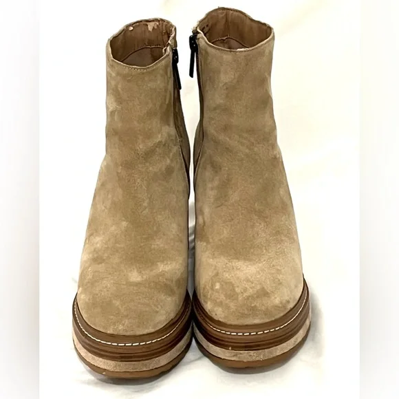 Steve Madden Suede Leather Platform Heeled Ankle Booties Size 9 - Picture 3 of 12